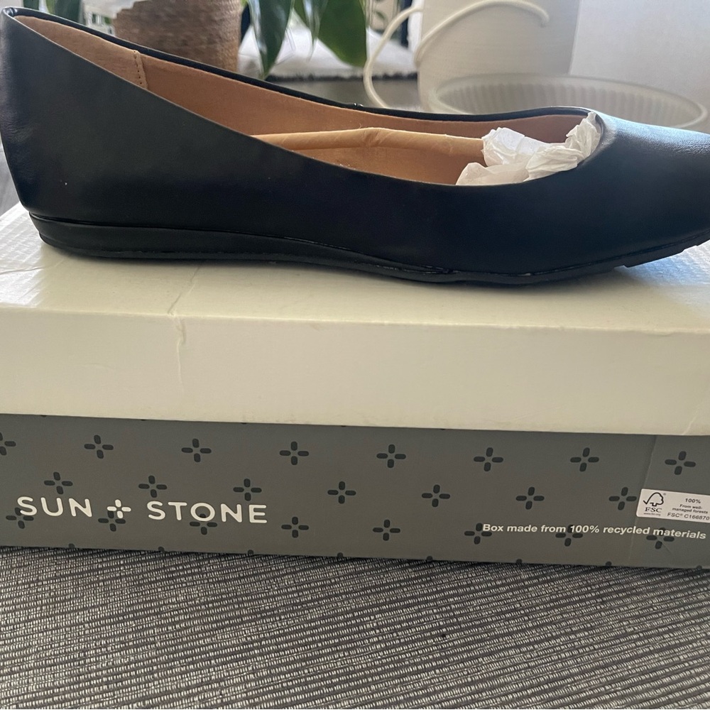 Sun + Stone Women's Black Flats